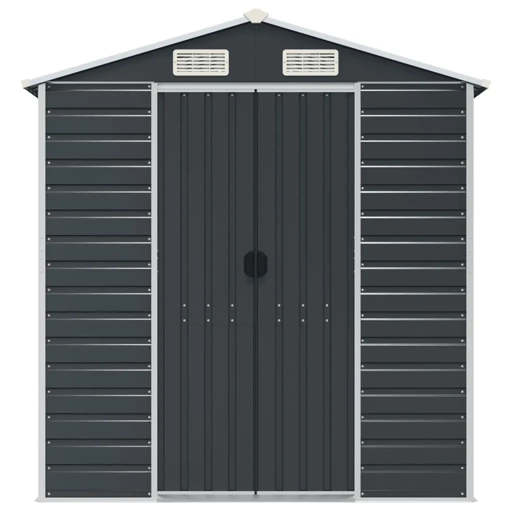Garden Shed Anthracite 191x640x198cm Galvanised Steel Outdoor Storage Tool House
