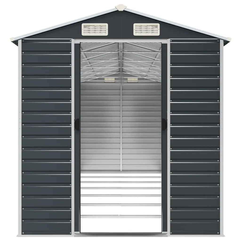 Garden Shed Anthracite 191x640x198cm Galvanised Steel Outdoor Storage Tool House
