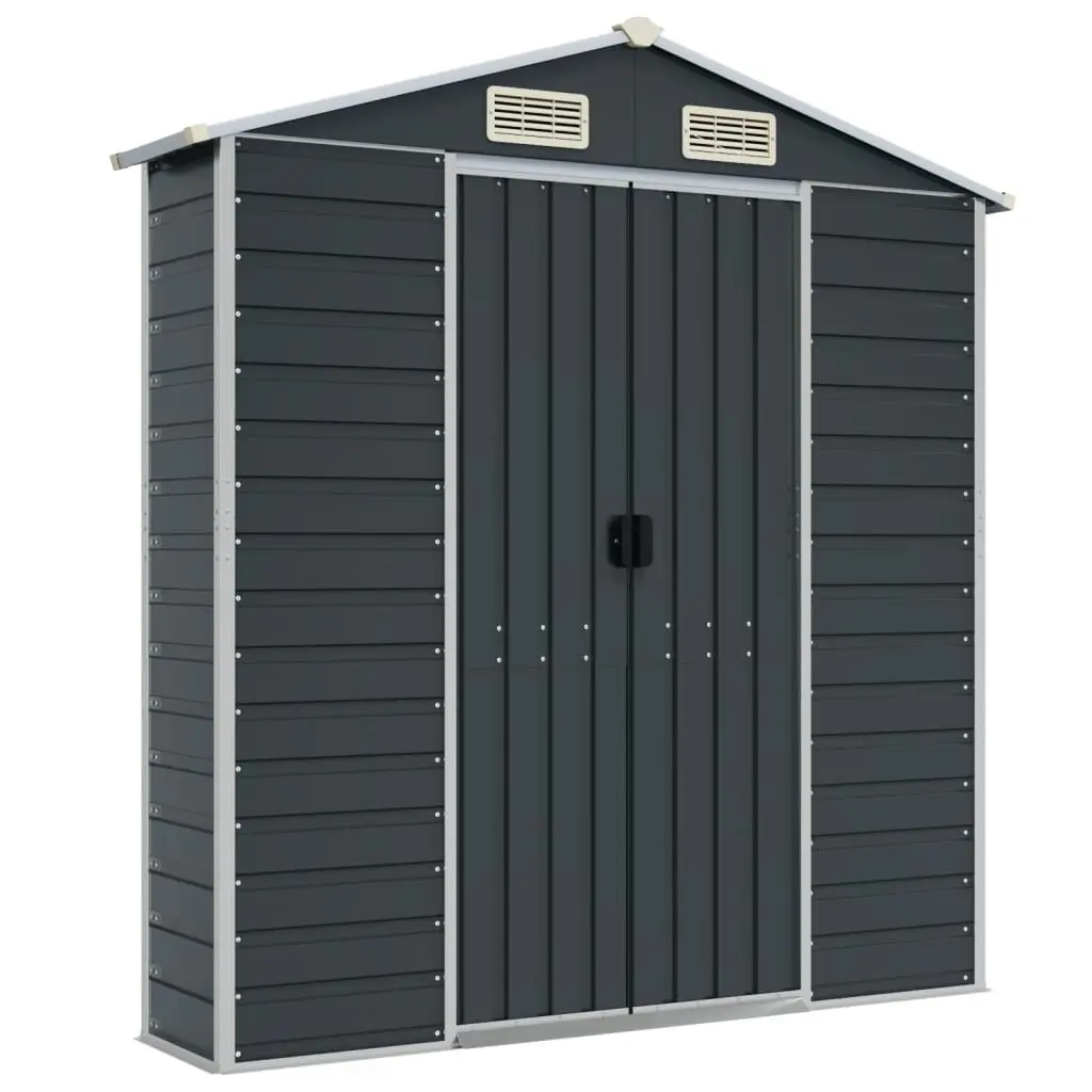 Garden Shed Anthracite 191x640x198cm Galvanised Steel Outdoor Storage Tool House