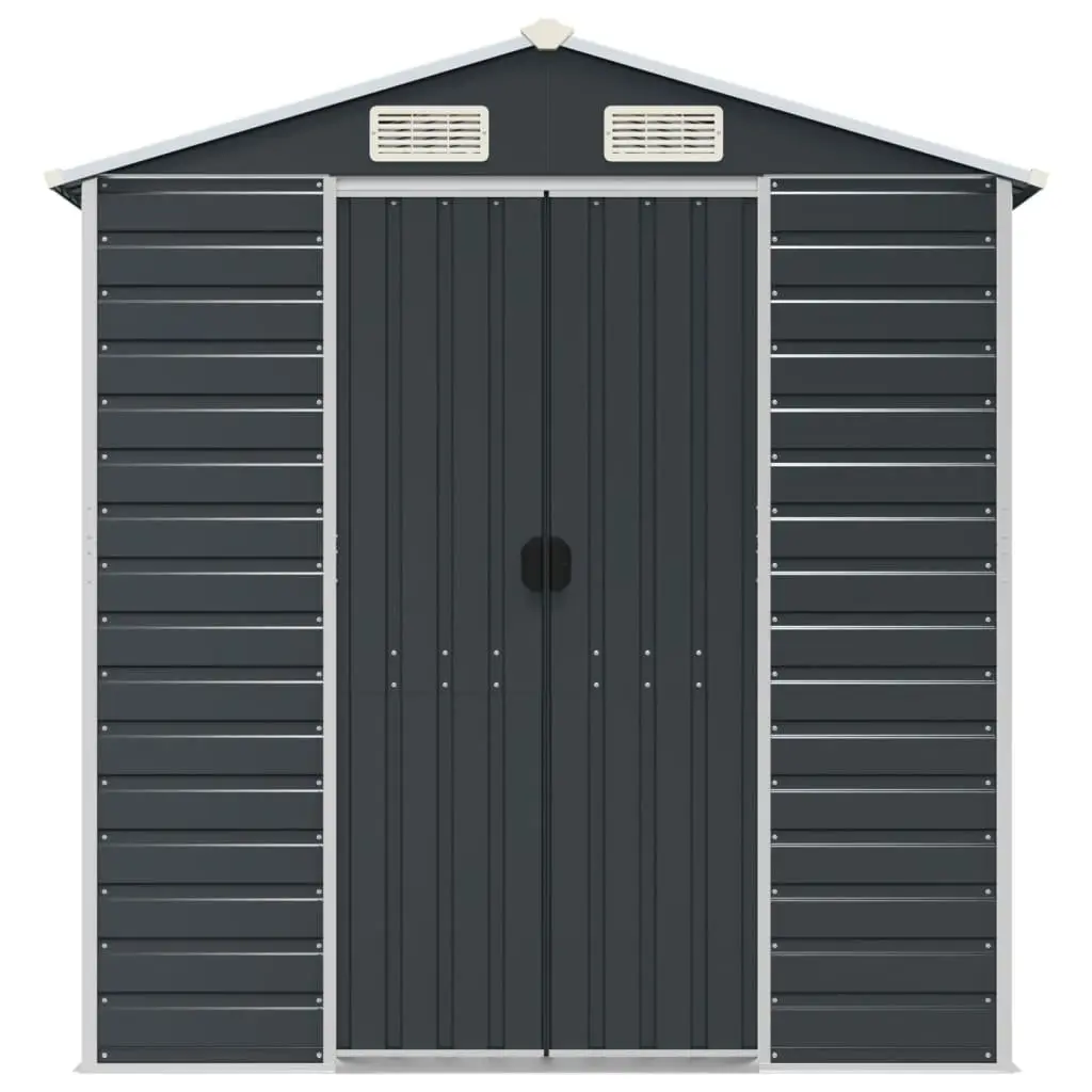 Galvanised Steel Garden Shed Outdoor Storage Tool Anthracite 191x810x198 cm