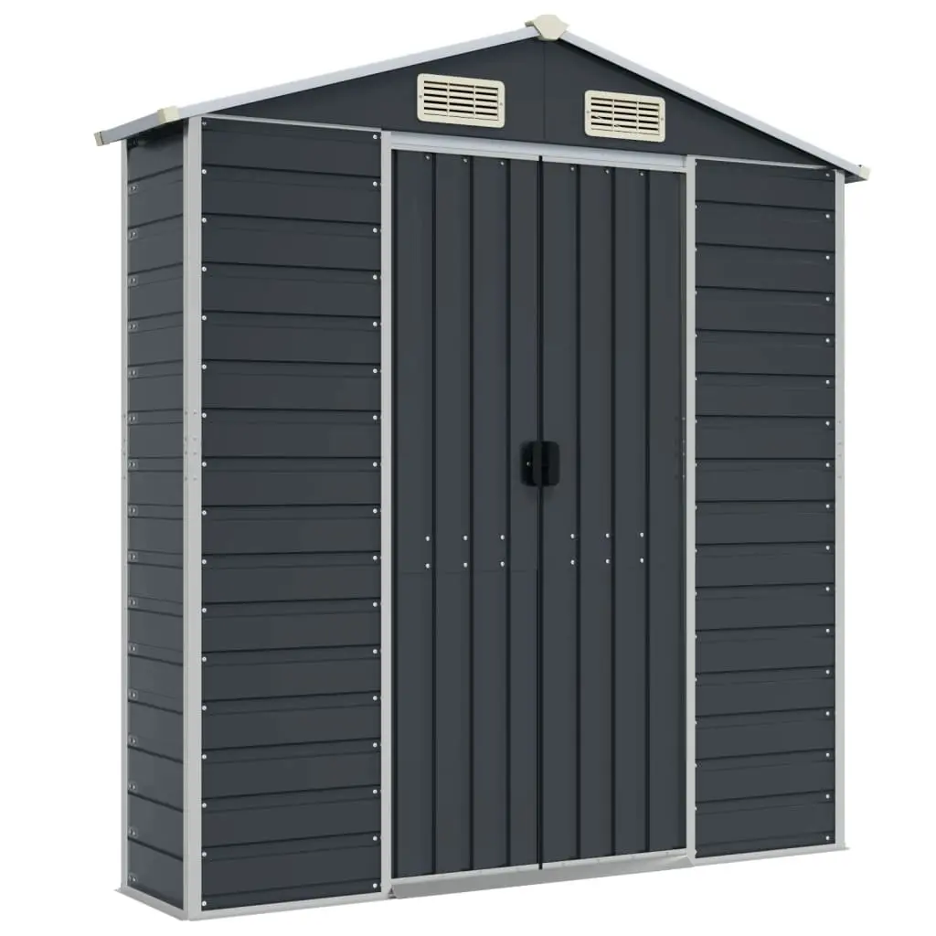 Galvanised Steel Garden Shed Outdoor Storage Tool Anthracite 191x810x198 cm
