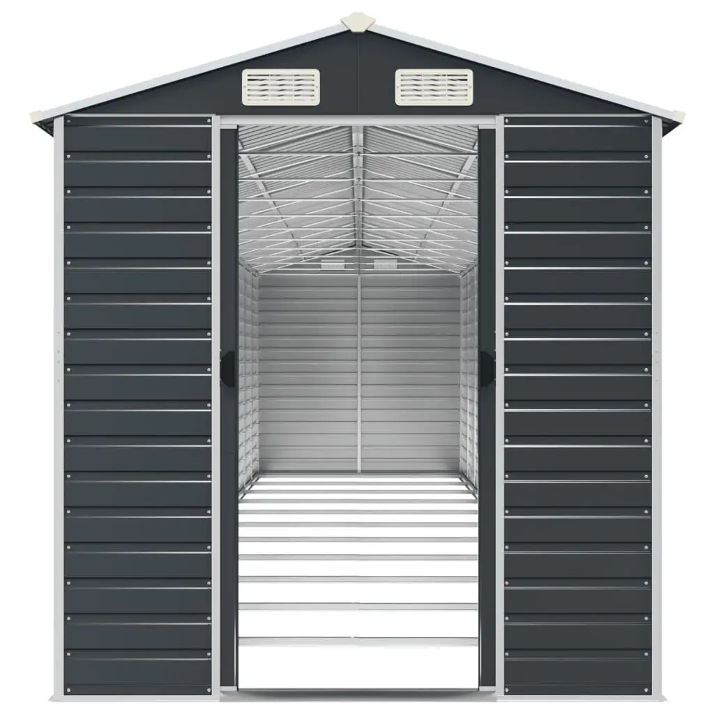 Garden Shed Galvanised Steel Anthracite 191x980x198cm Outdoor Storage Tool House