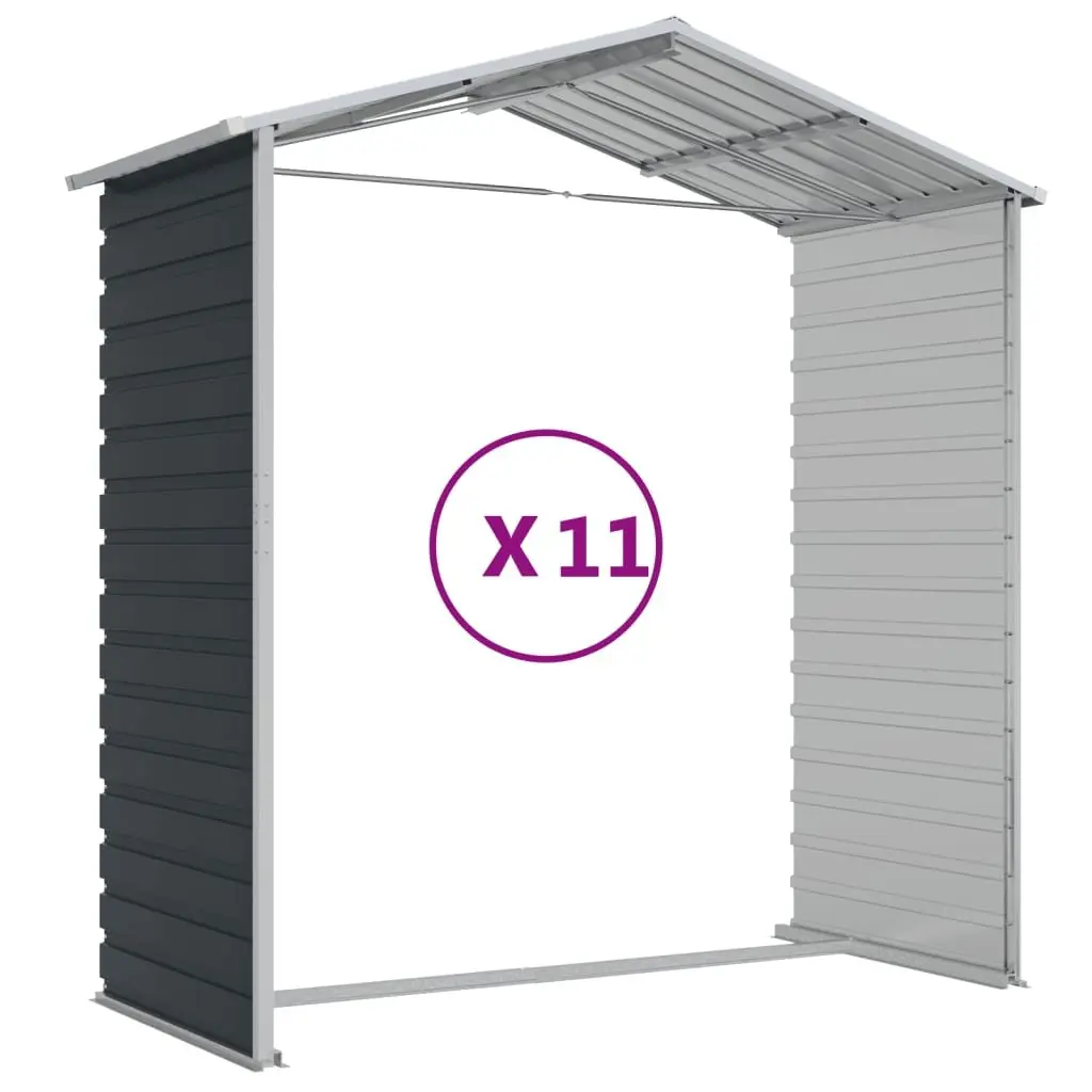 Garden Shed Galvanised Steel Anthracite 191x980x198cm Outdoor Storage Tool House