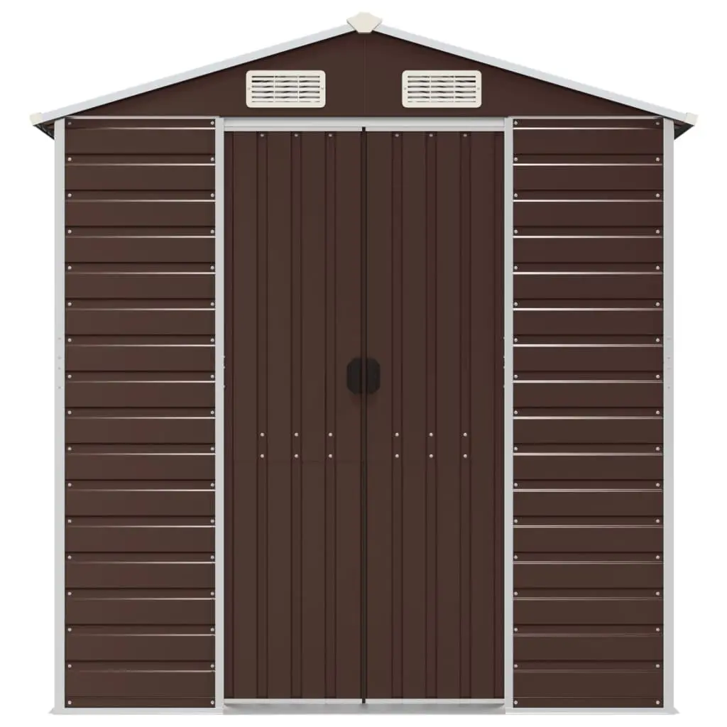 Garden Shed Brown Galvanised Steel 191x470x198cm Outdoor Storage Tool House