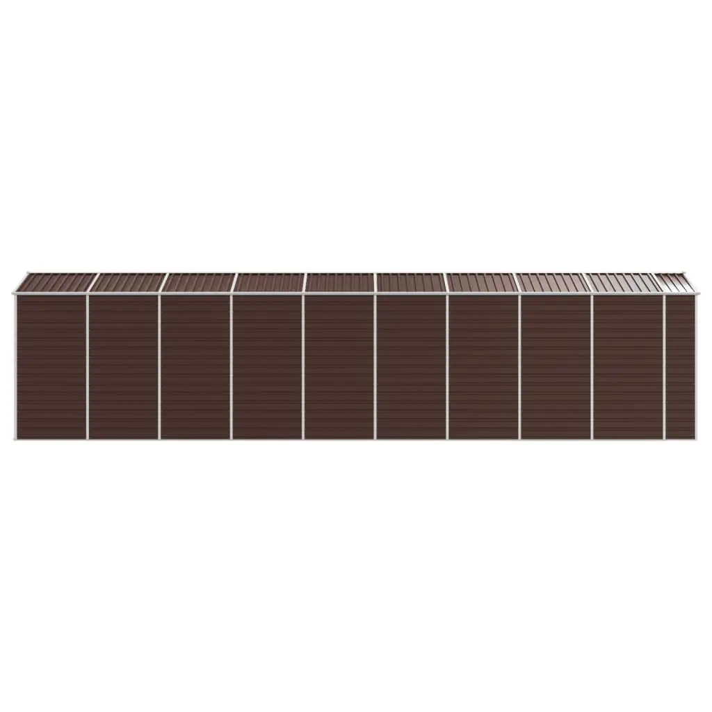 Garden Shed Brown 191x810x198 cm Galvanised Steel Outdoor Storage Tool House