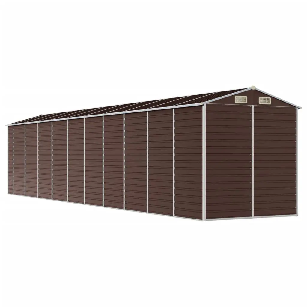 Garden Shed Brown Outdoor Storage Galvanised Steel Tool House 191x895x198cm