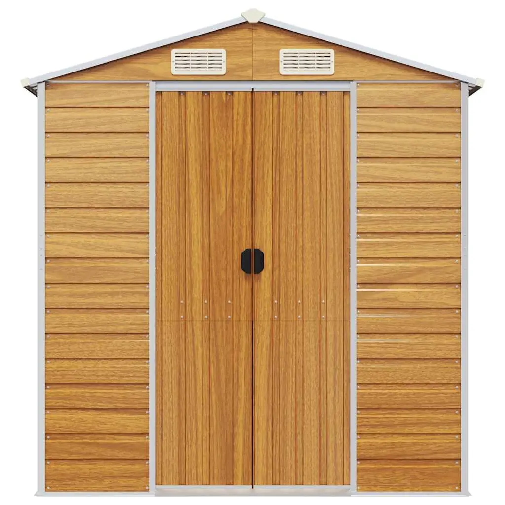 Garden Shed Brown Outdoor Storage Metal Tool House Galvanised Steel