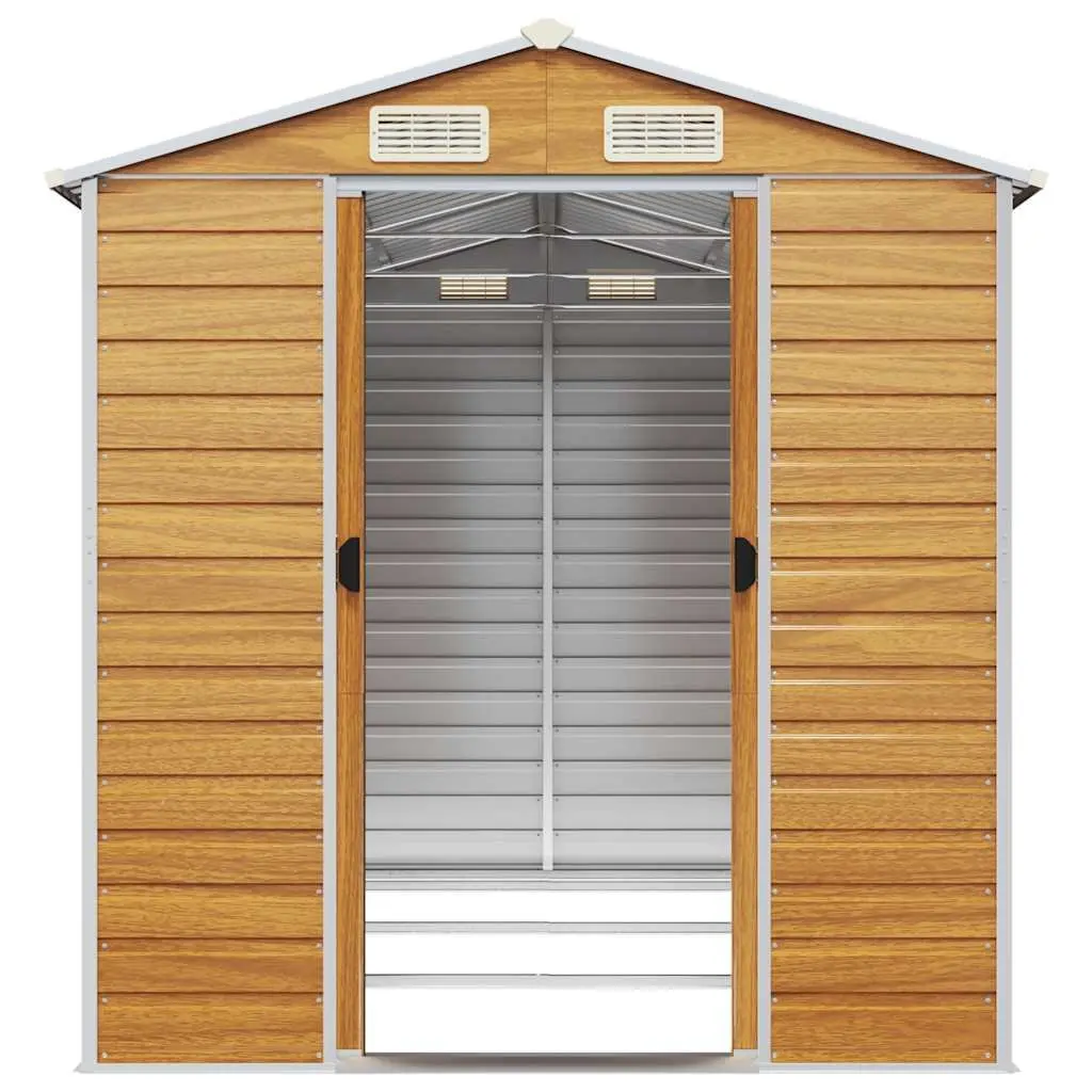 Garden Shed Brown Outdoor Storage Metal Tool House Galvanised Steel