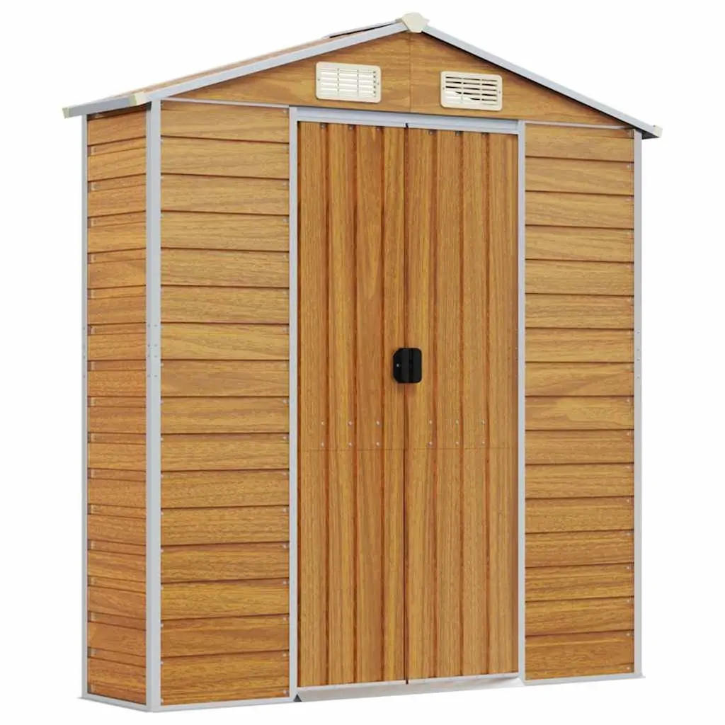 Garden Shed Brown Outdoor Storage Metal Tool House Galvanised Steel