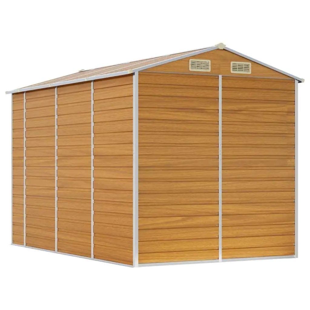 Garden Shed Brown Outdoor Storage Metal Tool House Galvanised Steel