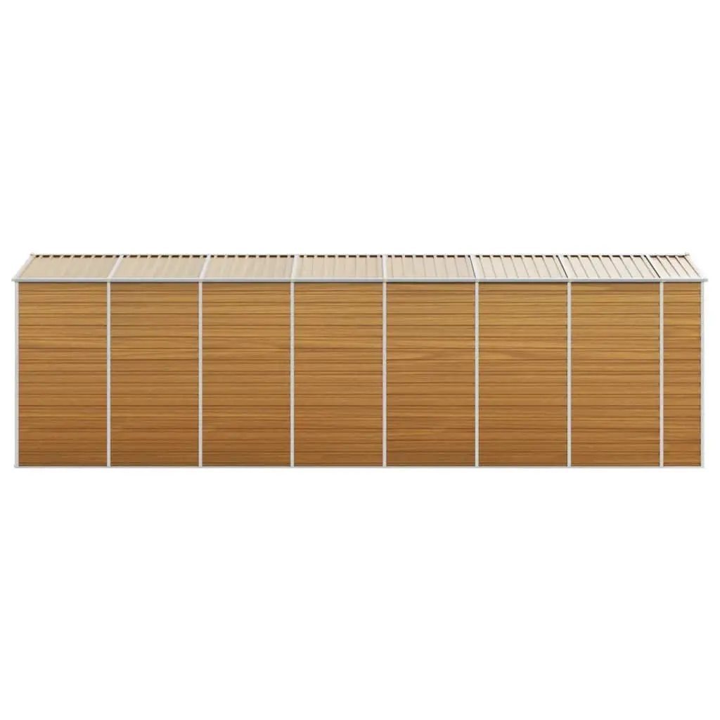 Garden Shed Brown Galvanised Steel Outdoor Storage 191 x 640 x 198 cm
