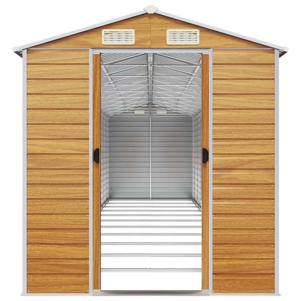 Garden Shed Galvanised Steel Brown with Ventilation 191 x 980 x 198 cm