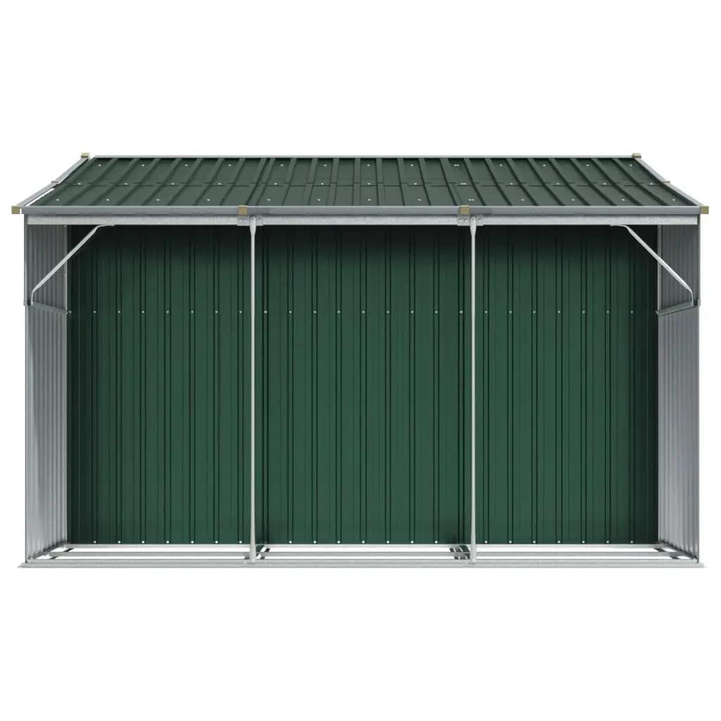Garden Shed Green Galvanised Steel 277x279x179 cm Outdoor Storage Tool House