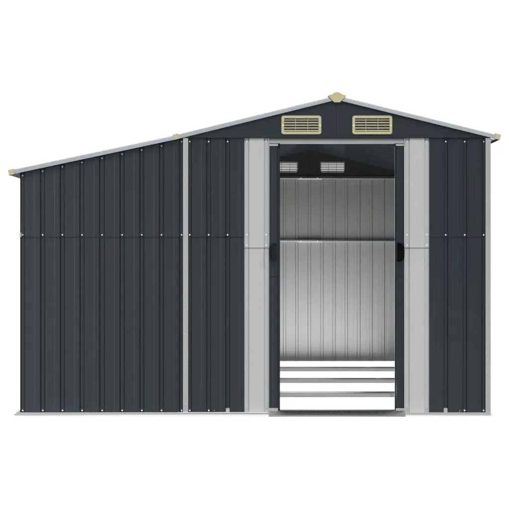 Garden Shed Anthracite 277x365.5x179cm Galvanised Steel Outdoor Storage Tool