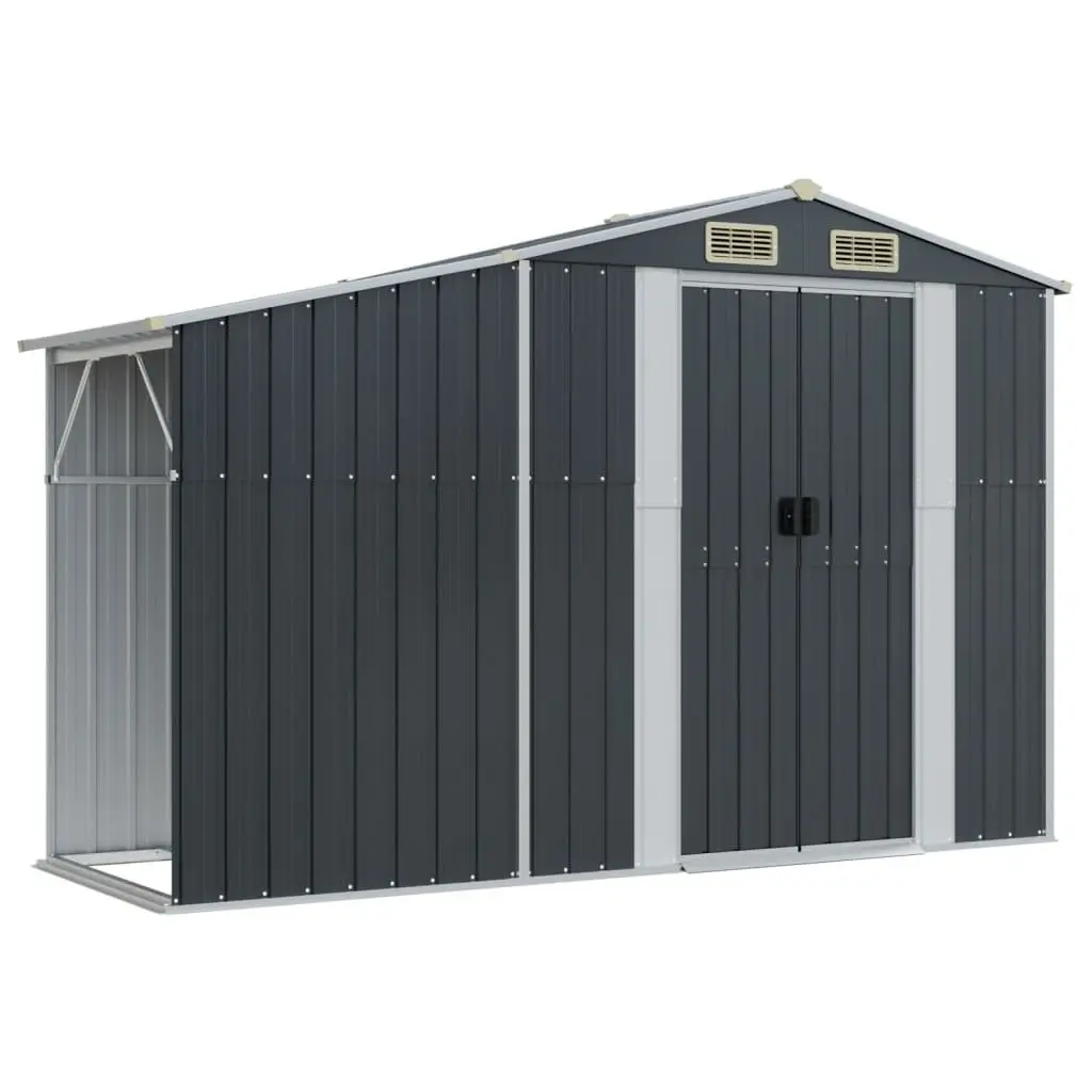 Garden Shed Anthracite 277x365.5x179cm Galvanised Steel Outdoor Storage Tool