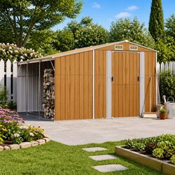 Your Ideal Brown Garden Shed for Outdoor Organization 277x279x179cm