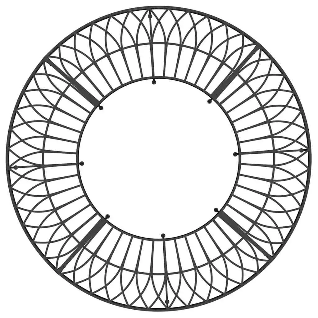 Black Steel Round Tree Bench 160cm Weather Resistant Outdoor Seating Garden Patio