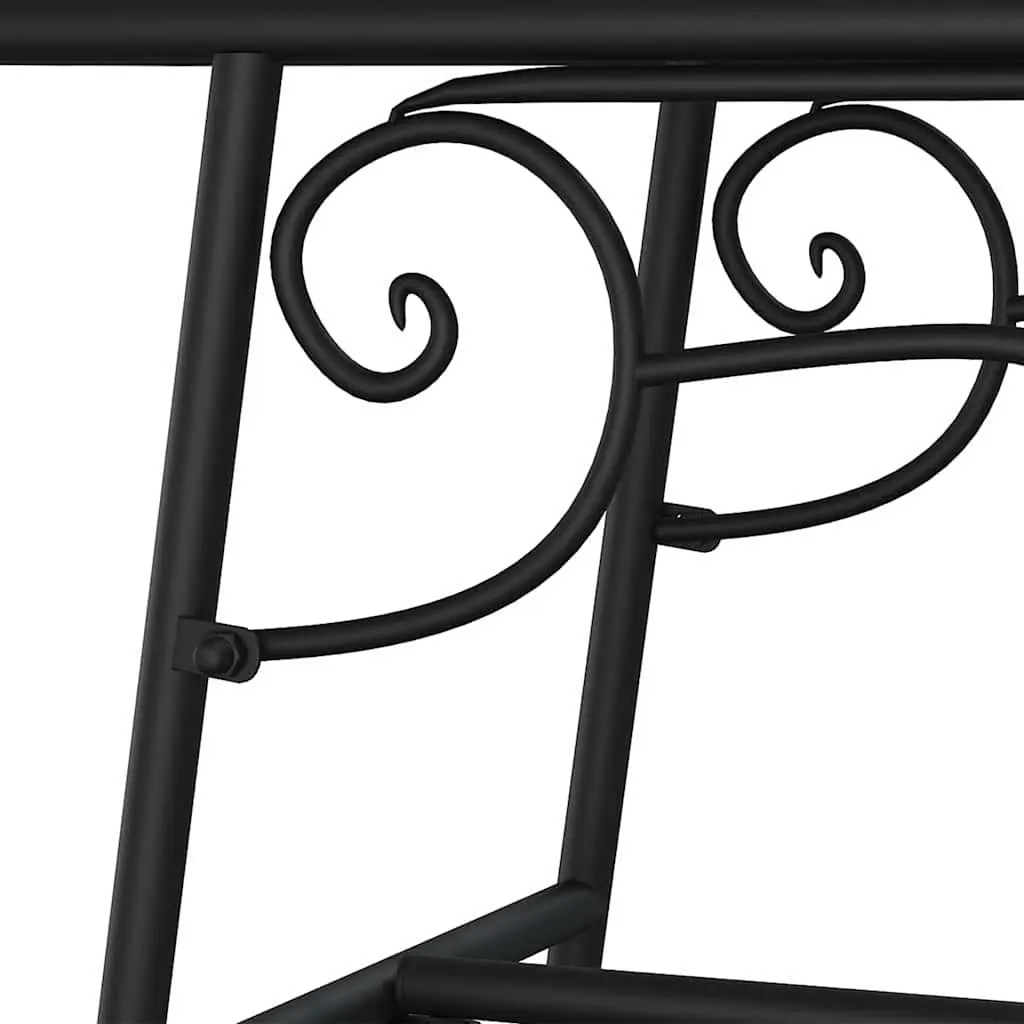 Outdoor Tree Bench Steel Black 110cm Garden Seating