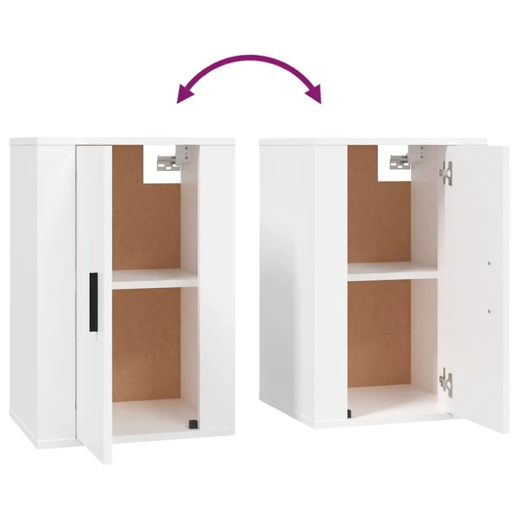 3 Piece Wall-Mounted TV Cabinet Set White Engineered Wood