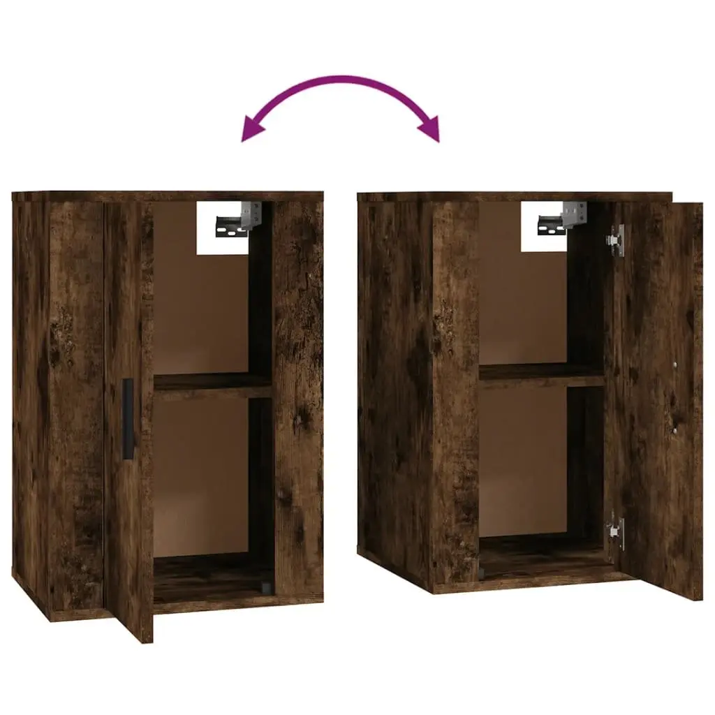 3 Piece Media Storage Unit Wall-Mounted TV Cabinet Set Engineered Wood Brown