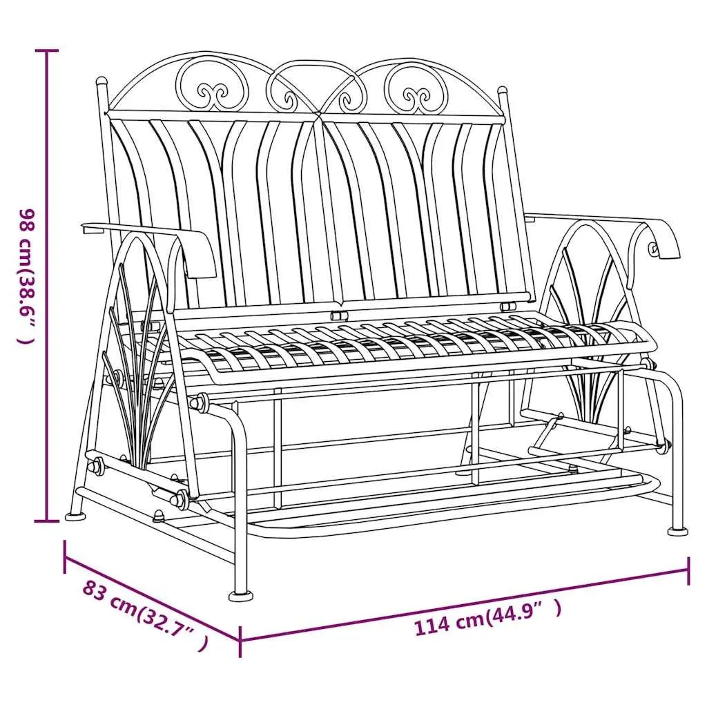 2-Seater Glider Bench for Outdoors