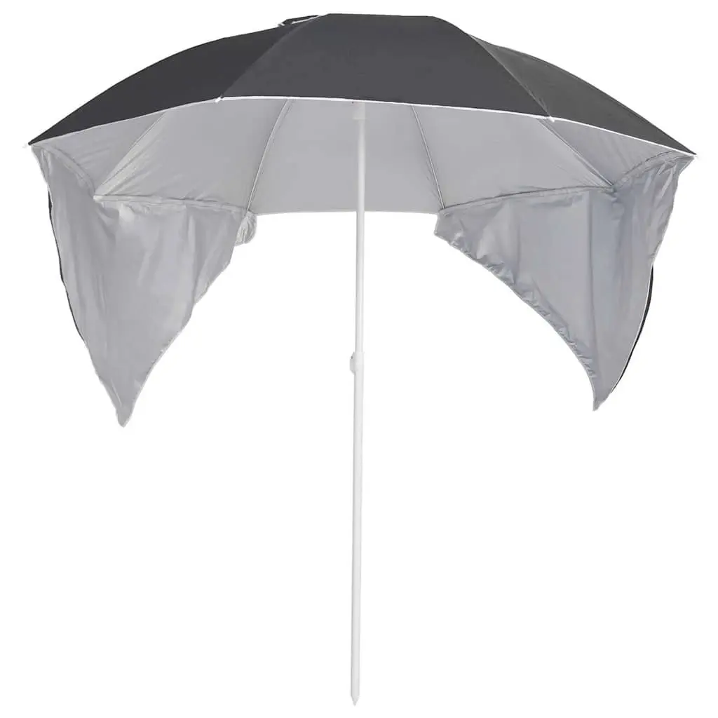 Beach Parasol with Detachable Side Walls Anthracite 215cm