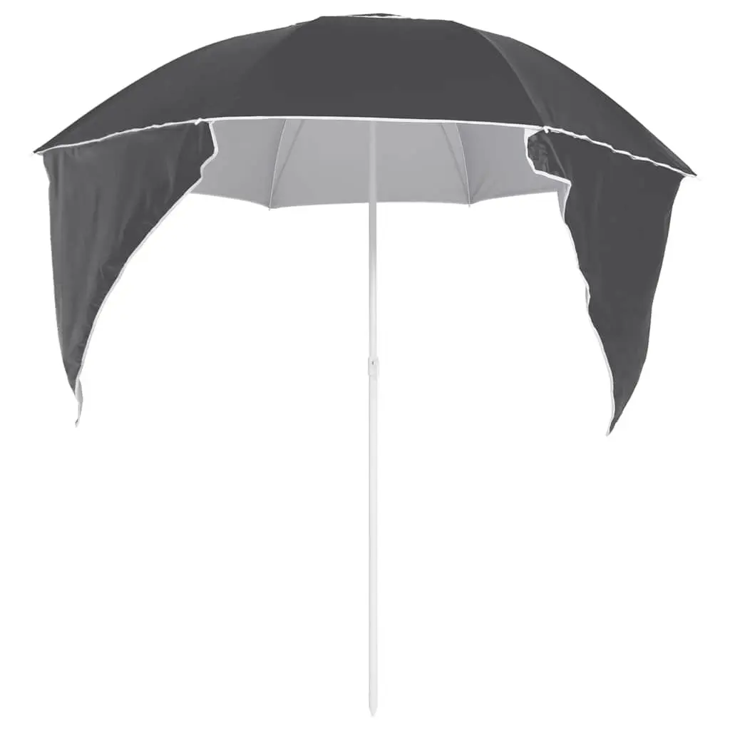 Beach Parasol with Detachable Side Walls Anthracite 215cm
