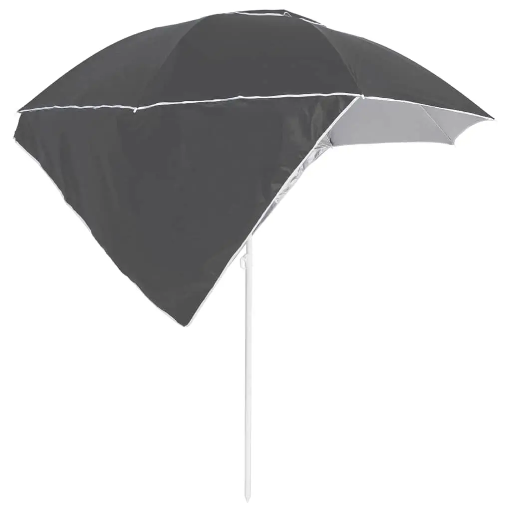Beach Parasol with Detachable Side Walls Anthracite 215cm