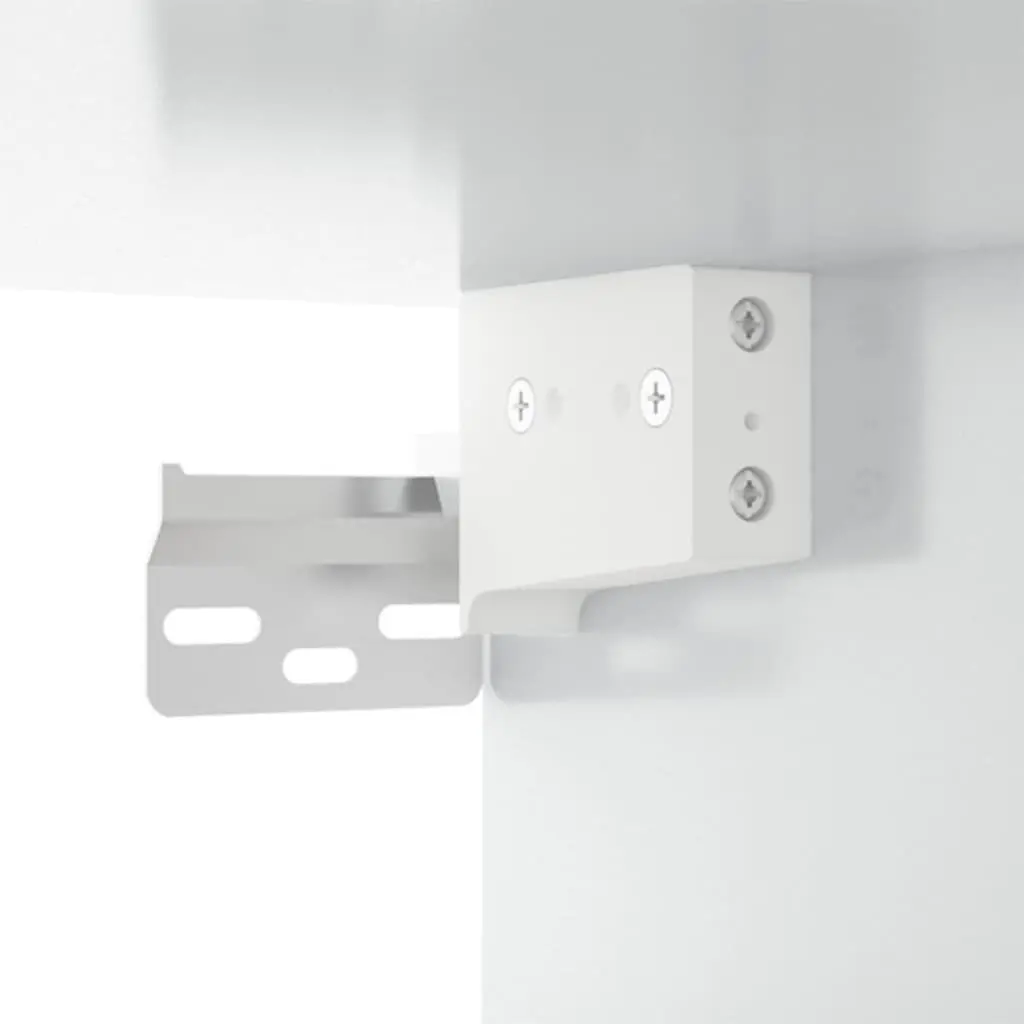 Wall-Mounted TV Cabinet Set High Gloss White 2 Piece