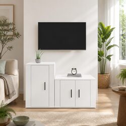 Welcoming White Wall-Mounted TV Cabinet Set for Your Home