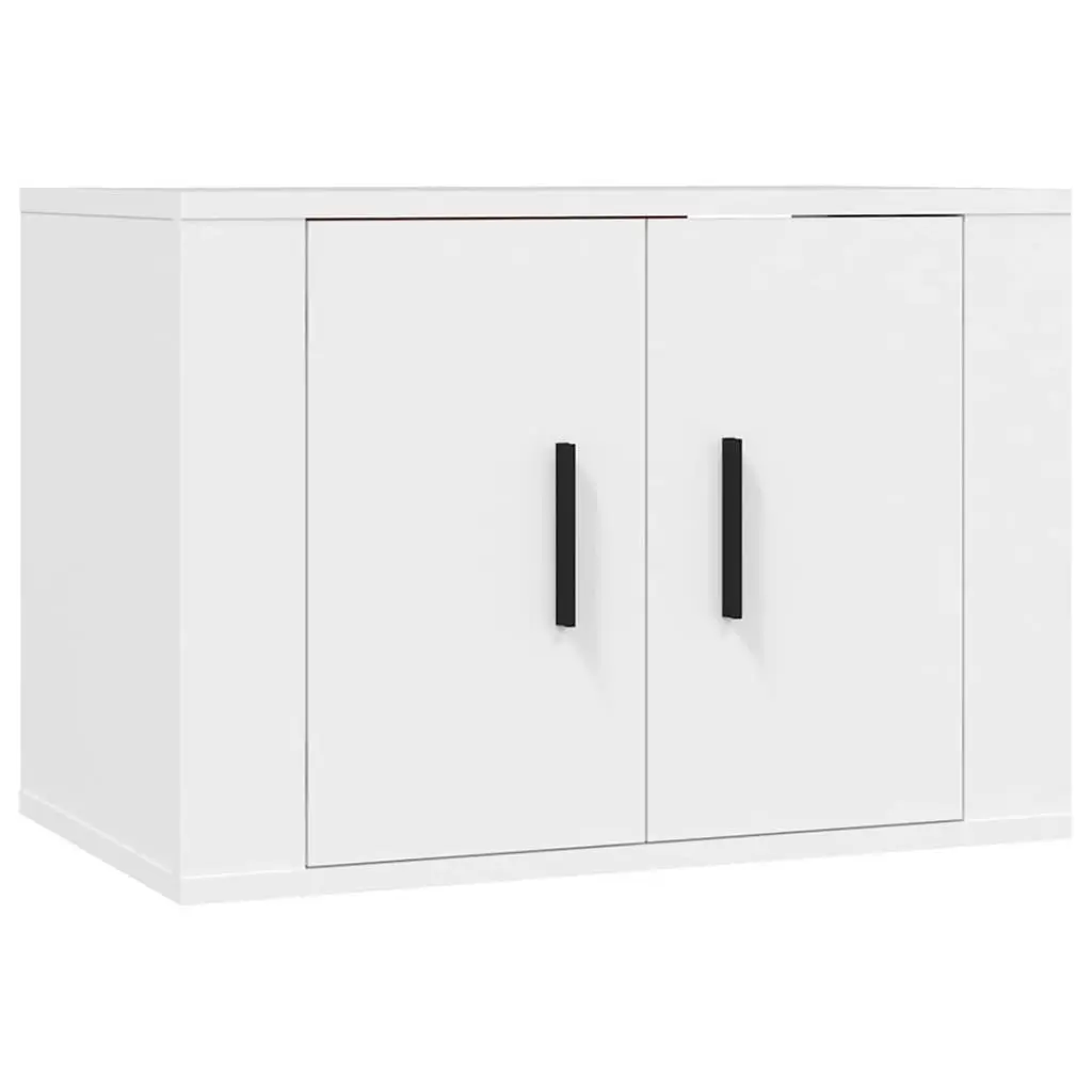 3 Piece Wall Mounted TV Cabinet Set White Engineered Wood