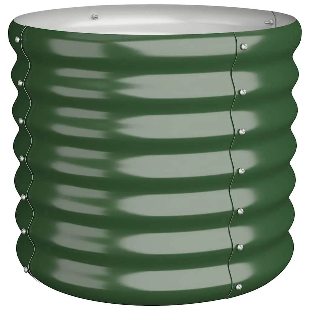 Garden Planter Galvanised Steel Raised Bed Green 40 x 40 x 36 cm