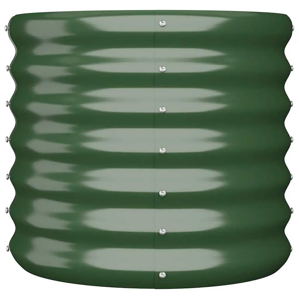 Garden Planter Galvanised Steel Raised Bed Green 40 x 40 x 36 cm