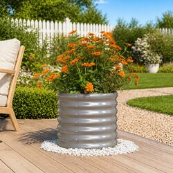 Garden Planter Raised Bed Outdoor Patio Balcony Flower Pot Grey 40x40x36cm