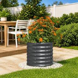 Garden Planter Pot Raised Bed Anthracite Galvanised Steel Outdoor Patio Balcony
