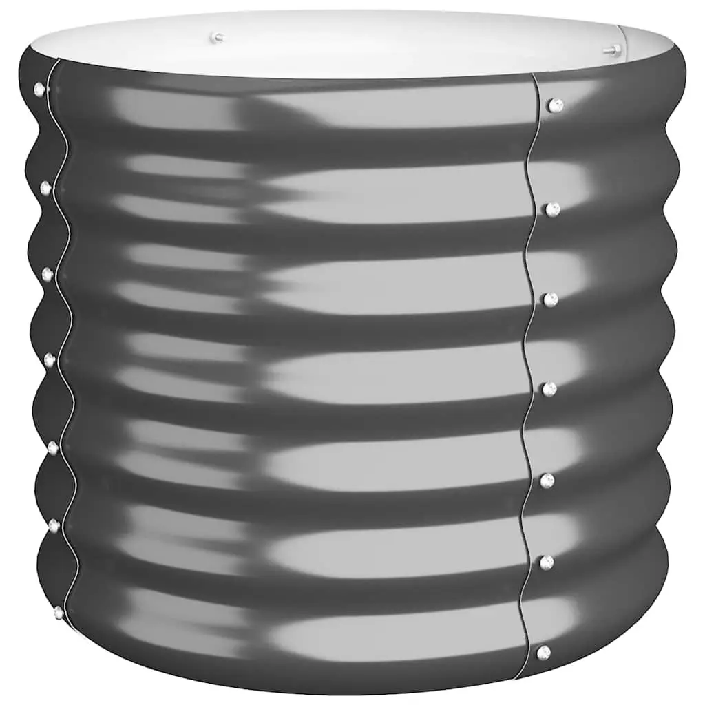 Garden Planter Pot Galvanised Steel Anthracite 40 x 40 x 36 cm