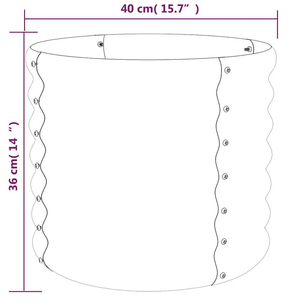 Garden Planter Pot Galvanised Steel Anthracite 40 x 40 x 36 cm