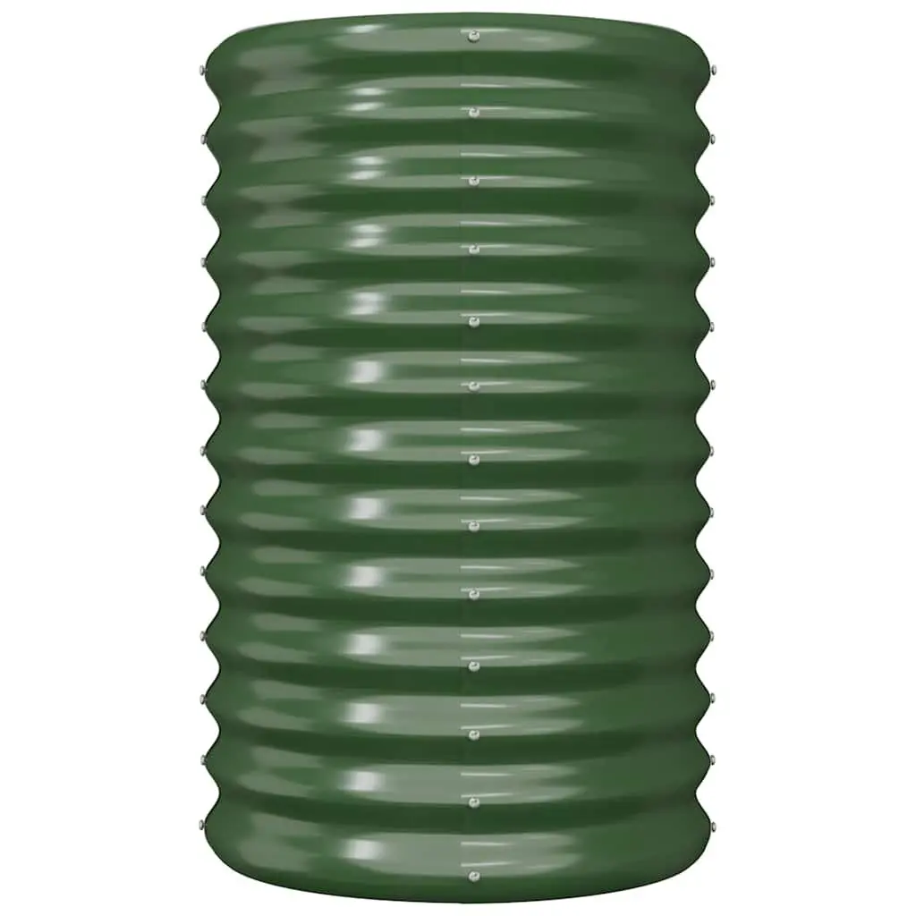 Garden Planter Galvanised Steel Weather Resistant Green 40x40x68cm