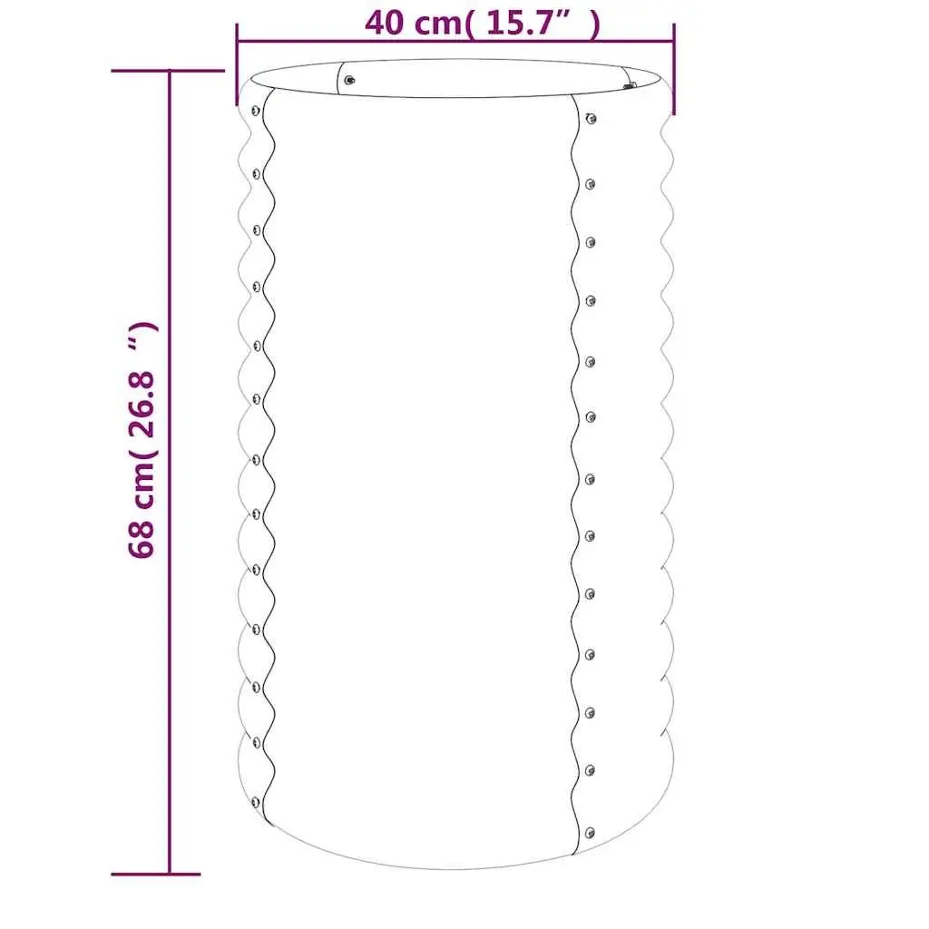Garden Planter Galvanised Steel Weather Resistant Green 40x40x68cm