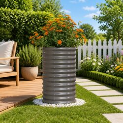 Your Friendly Grey Steel Garden Planter for the Outdoors