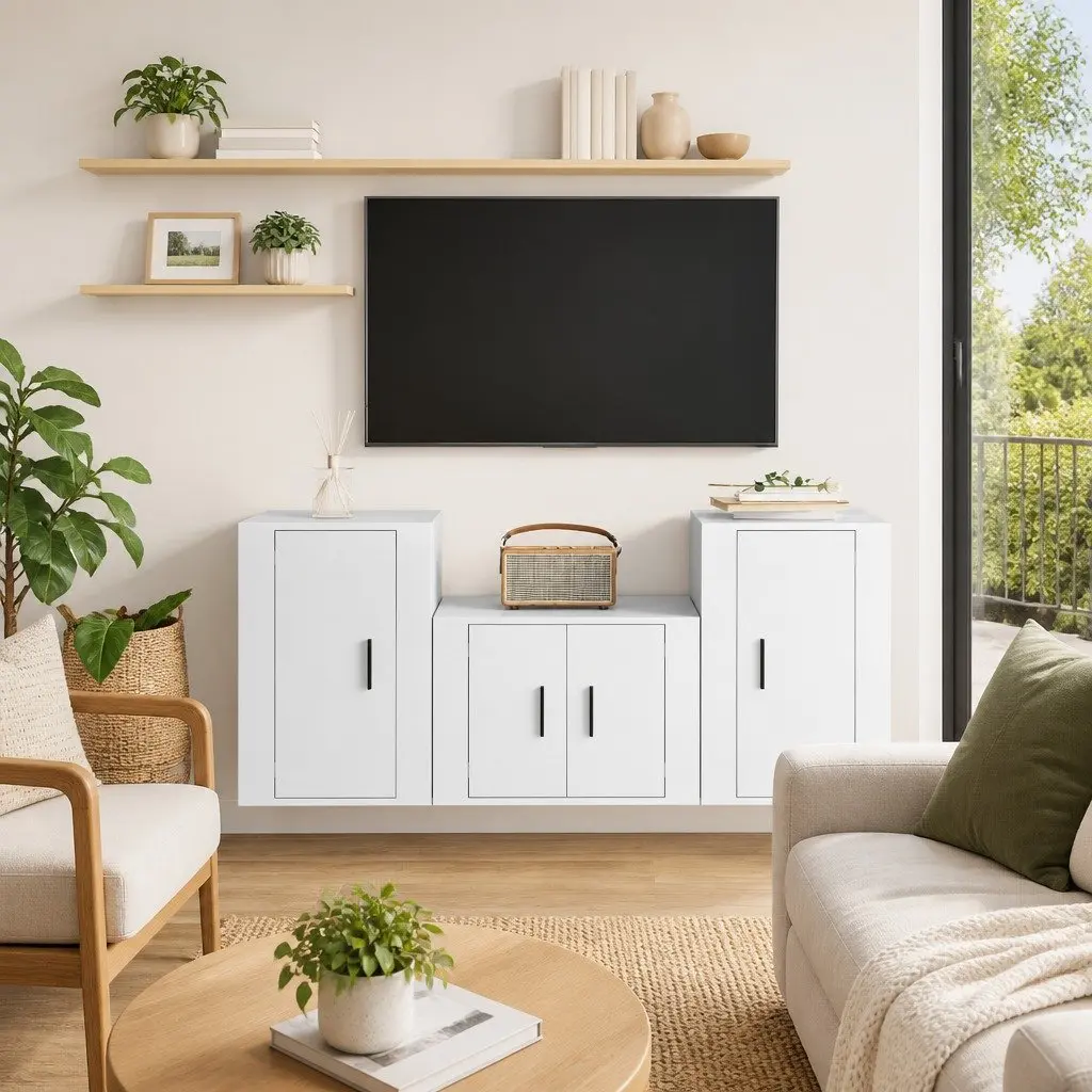 3 Piece Wall-Mounted Cabinet Set