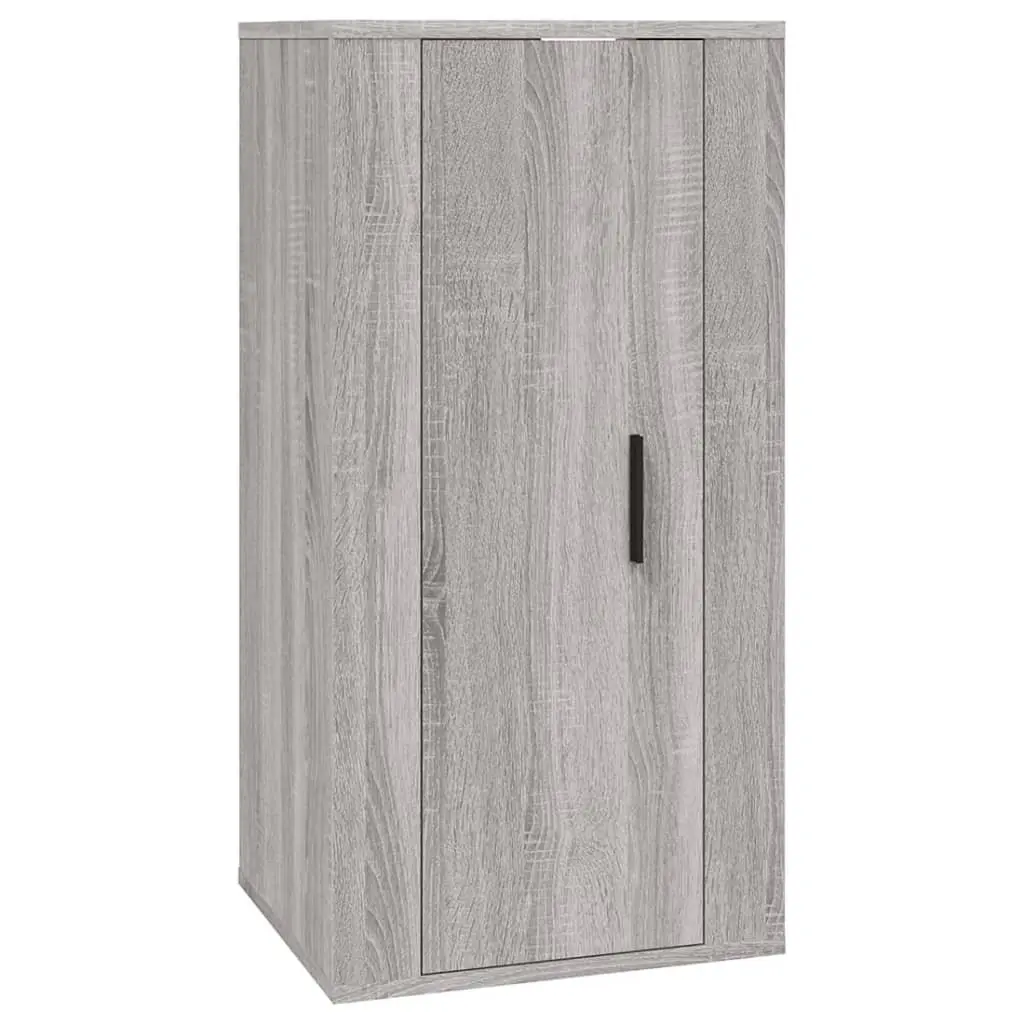 3 Piece TV Cabinet Set Wall-Mounted Storage Unit Grey Engineered Wood Furniture