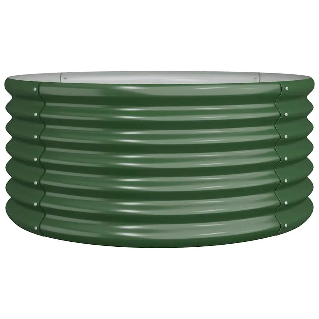 Garden Planter Galvanised Steel Raised Bed 80x80x36cm Green Outdoor Flower Pot Container