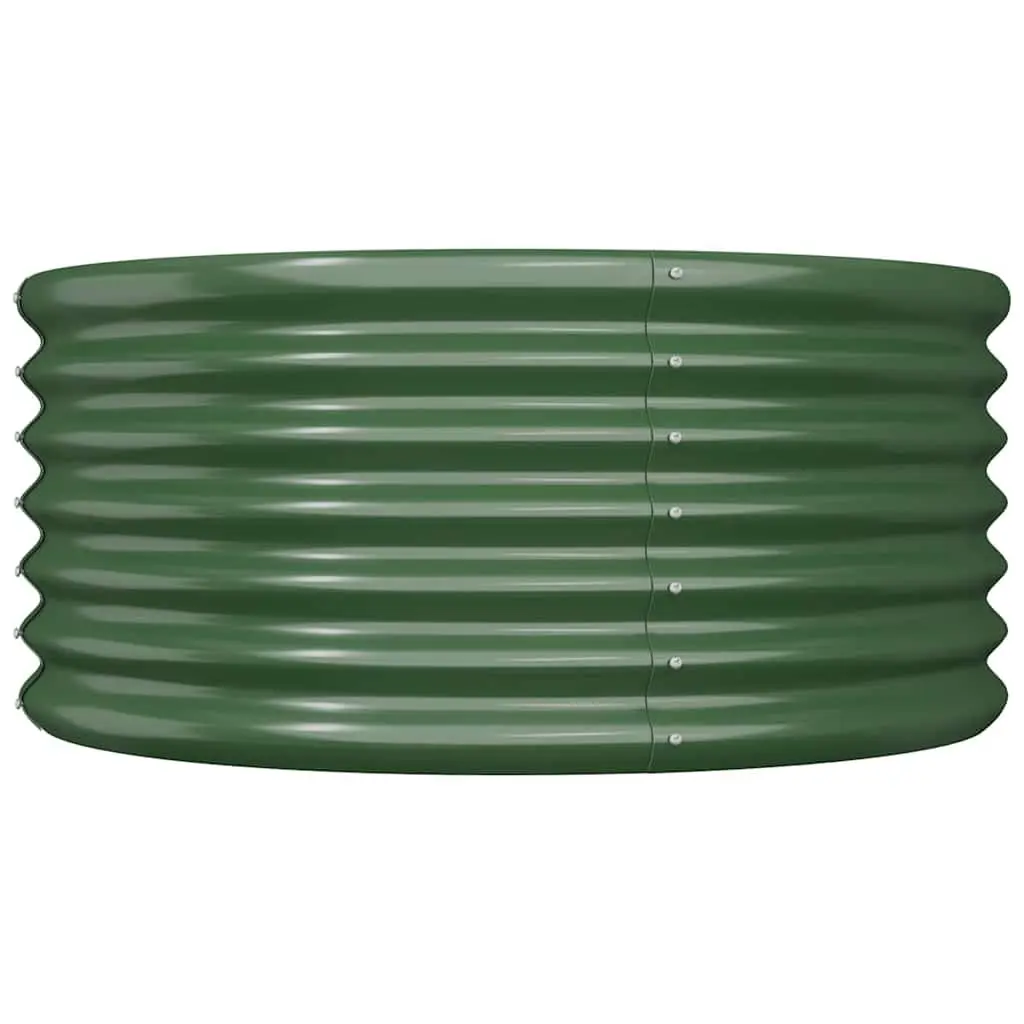 Garden Planter Galvanised Steel Raised Bed 80x80x36cm Green Outdoor Flower Pot Container
