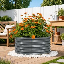Garden Planter Raised Bed Galvanised Steel Outdoor Patio Balcony Anthracite