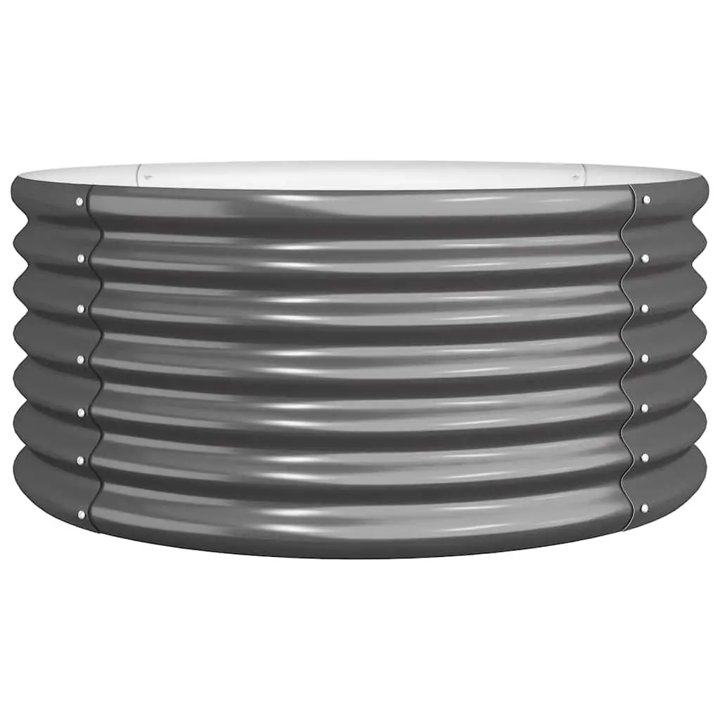 Garden Planter Galvanised Steel Outdoor Anthracite 80 x 80 x 36 cm