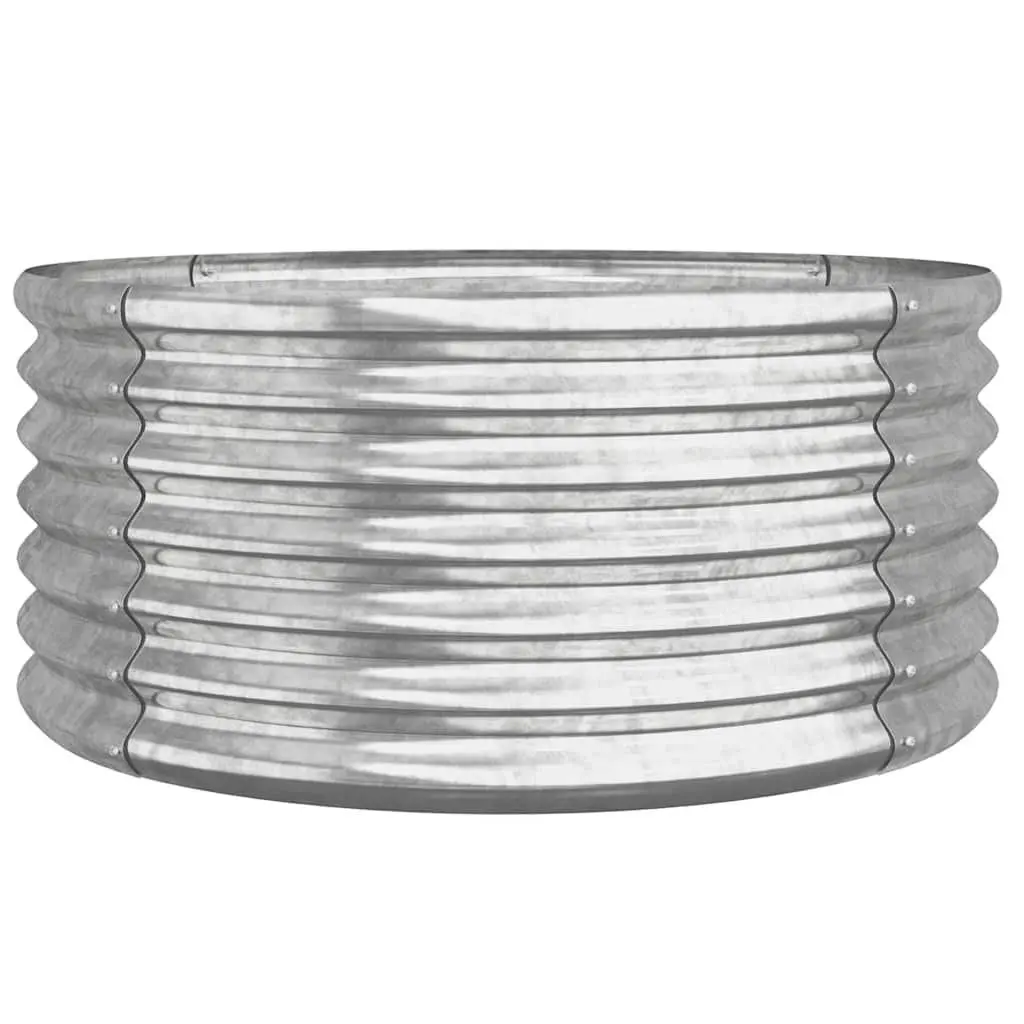 Raised Bed Planter Galvanized Steel Outdoor Flower Box 80cm x 80cm x 36cm Silver