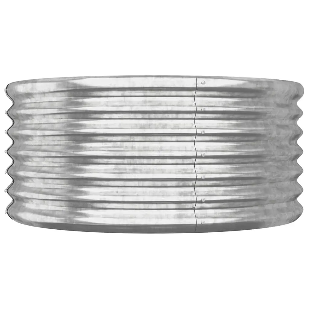 Raised Bed Planter Galvanized Steel Outdoor Flower Box 80cm x 80cm x 36cm Silver