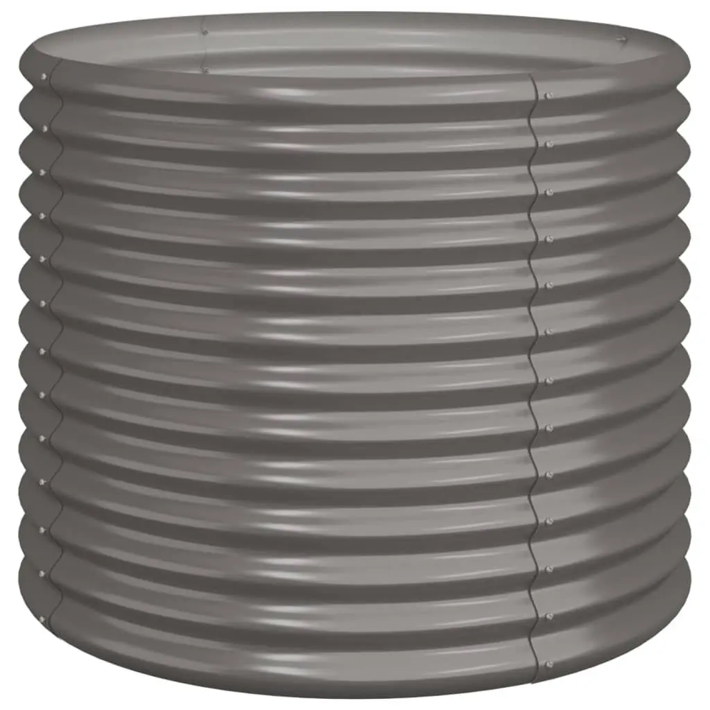 Garden Planter Galvanised Steel Grey 80x80x68cm