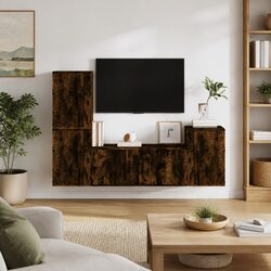 Friendly 4 Piece TV Cabinet Set: Wall Mounted for Space Saving